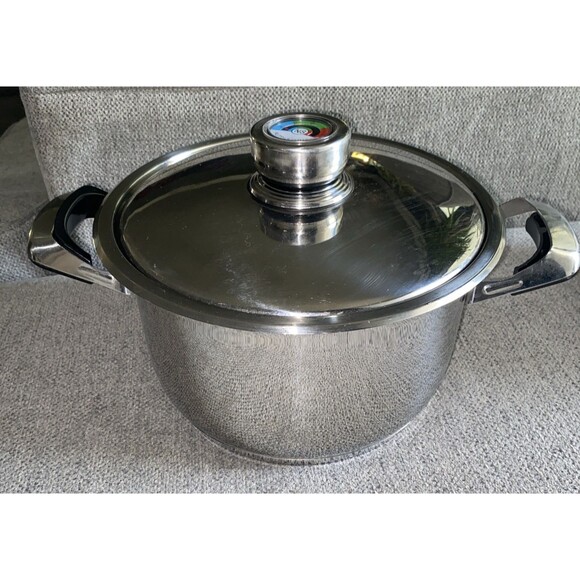 Vintage Nutri Stahl Nutri Thermic 6 7 qt Stock Pot w/ Lid Stainless Steel